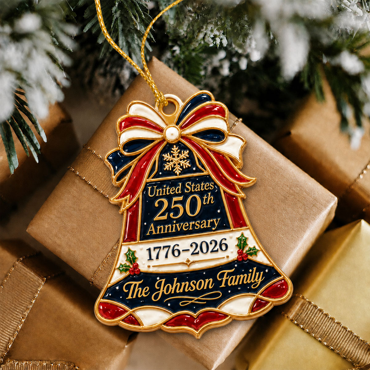 Personalized US 250th Anniversary Bell Ornament - Real 3D Raised Ornament 2d745776-a2fc-4575-b42f-56b0d02c8666-2-2-.jpg