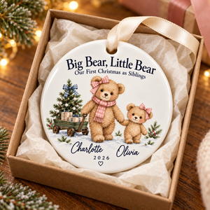 Personalized First Christmas as Siblings Ornament 2026, Big Bear Little Bear, Custom Names Keepsake, Big Brother Little Sister Gift 2d78484e-2e2b-4f9a-8beb-772bec2b253e-Sisters-First-Christmas-Ornament-4.png