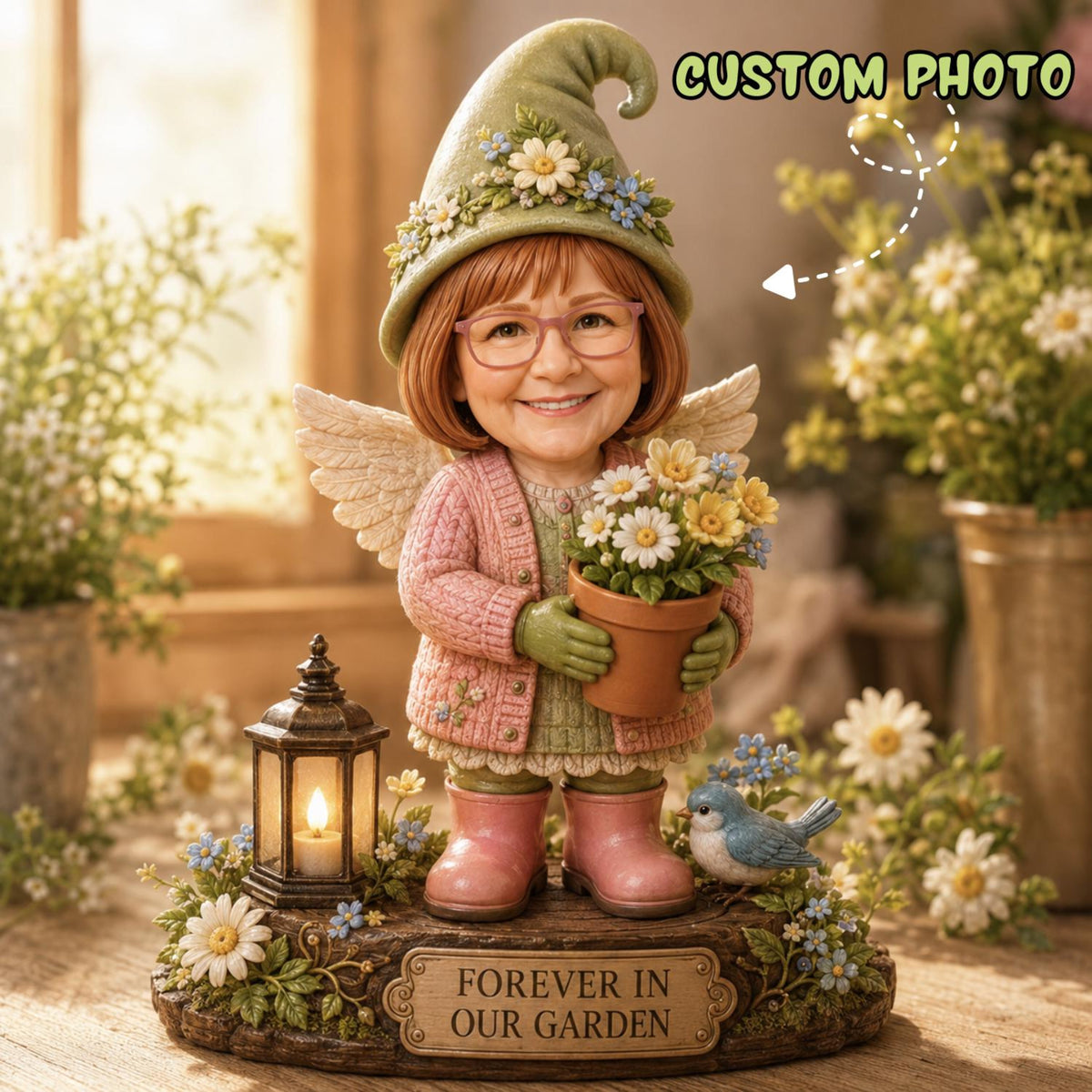 Personalized Garden Gnome Caricature Figurine From Photo, Custom Gardener Decor 2d7fb755-e152-4233-9593-bae957a56e61-14.jpg