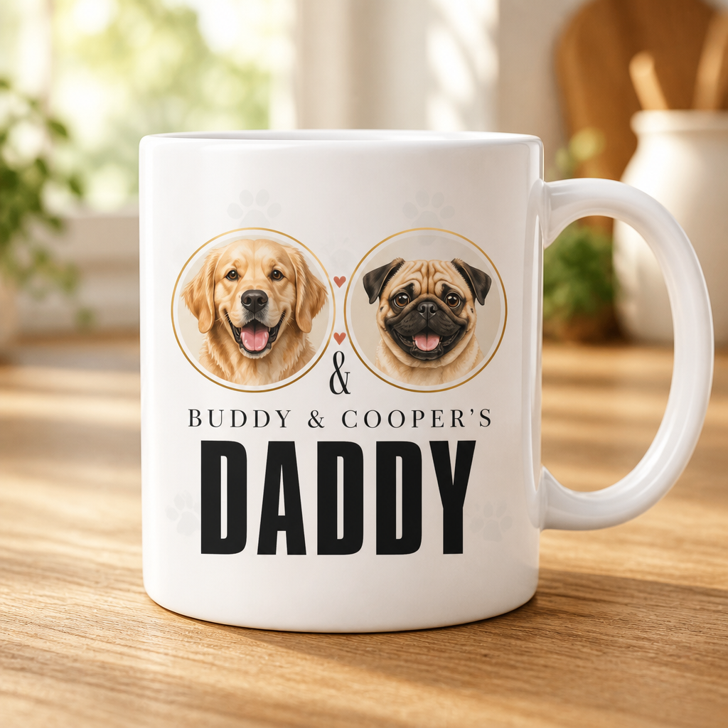 Custom Pet Portrait Mug - “Buddy & Cooper’s Daddy” - Personalized Mug 2d8e5b8b-49f3-4ff4-89ce-d22251f497c2.png