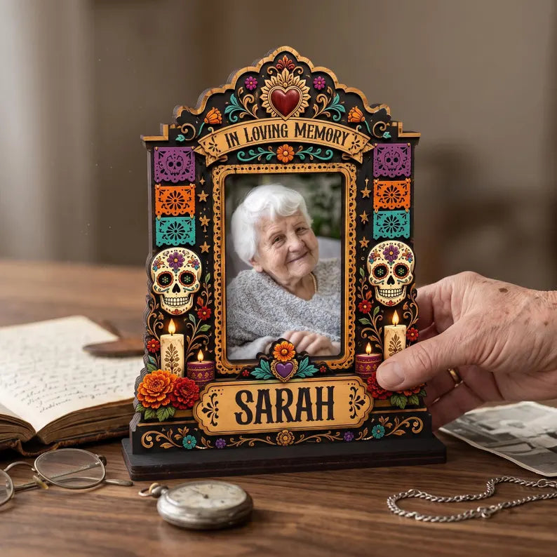 Personalized Día de los Muertos Memorial Photo Frame, Custom Ofrenda Altar Shrine Wooden Frame, Sugar Skull Remembrance Gift, Altar Keepsake 2d9485a4-9c77-49e0-a240-6598ae8e1ef8-GFTGFGGGFF-8-.webp