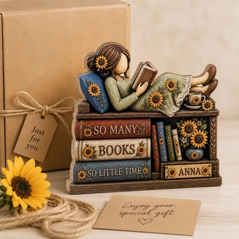 Personalized Book Lover Wooden Block, Custom Name Reading Girl Shelf Decor, Sunflower Bookish Gift, Library Desk Sign 2d97bc61-ab68-48d2-8d42-4f10081daf0e-fffr-4-.webp