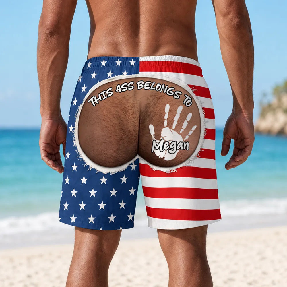 This Ass Belongs Top Me Tropical Vacation Swim Trunks, Personalized Beach Shorts 2db59540-1dcd-4011-a3ba-3abe87309042-banner-5.webp