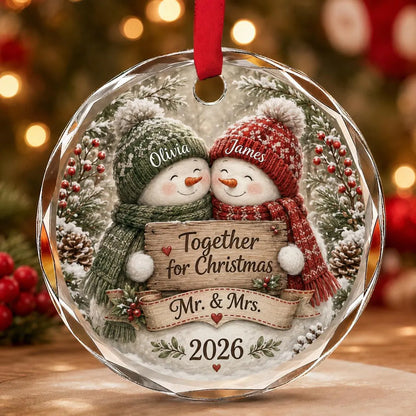 Personalized First Christmas Married Ornament, Newlywed Wedding Gift, Our 1st Christmas Mr & Mrs Keepsake 2dbe994f-57a6-40af-926d-41ade7a34465-3.webp