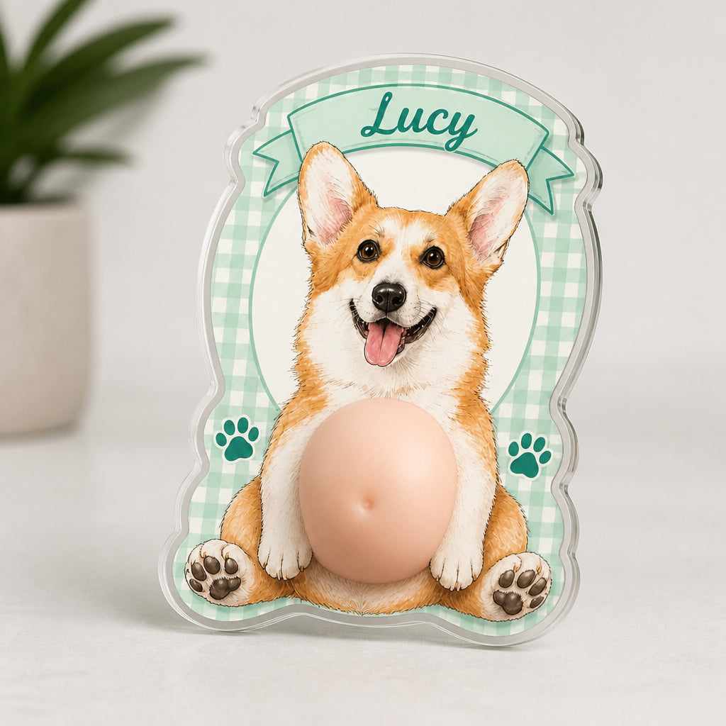 Personalized Corgi Fridge Magnet with Pet Name - Personalized Acrylic Refrigerator Magnet - Soft Rubber Belly 2de0db41-77a5-49bd-a34e-b34bdfc1212b.jpg