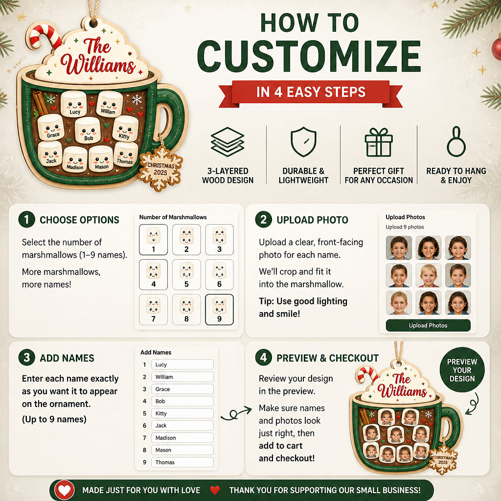 Hot Cocoa Family Marshmallow Names – 3‑Layer Wood Ornament - Personalized 3-Layered Wood Ornament 2de25844-8525-4341-a7f8-a743e9d40ef7.jpg
