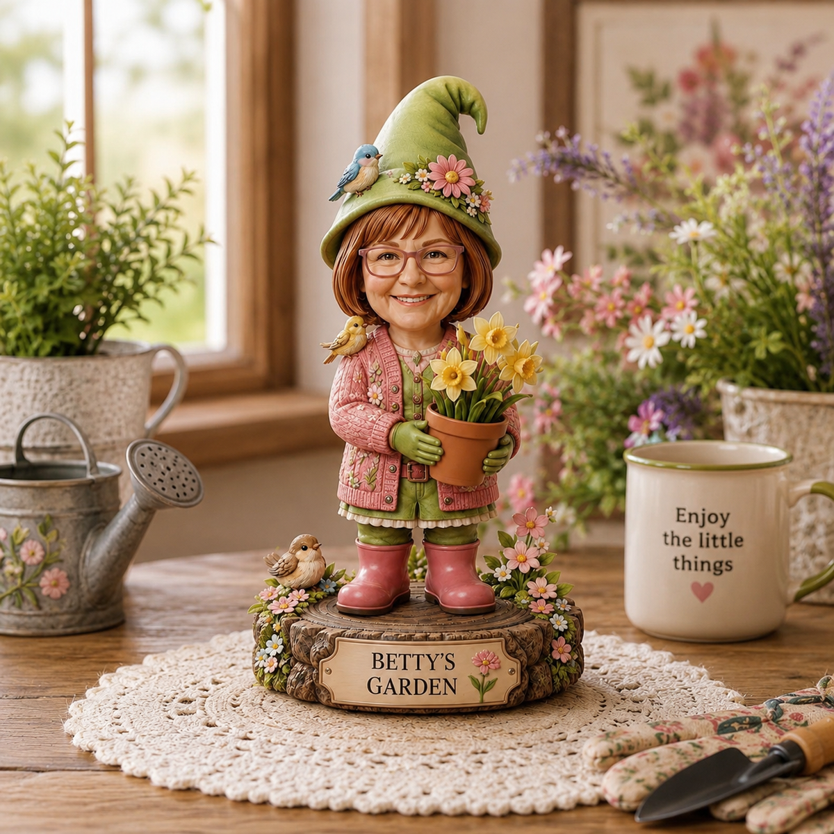 Personalized Garden Gnome Caricature Figurine From Photo, Custom Gardener Decor 2de349ca-0323-4a28-89e3-276d439ca824-banner-1.png