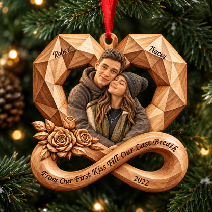 Anniversary Gift For Couples - Personalized Custom Photo Infinity Rose Heart Wooden Ornament 2de43fc5-c0c4-4217-bee0-203f2ca9627f-sr.png