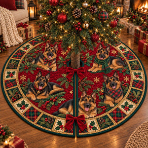 Quilted German Shepherd Christmas Tree Skirt – Red & Green Plaid Holiday Decor, Festive Tree Base Cover, Christmas Gift for Dog Lovers 2df59a56-b04c-4bef-bf29-513a17241330-1.jpg