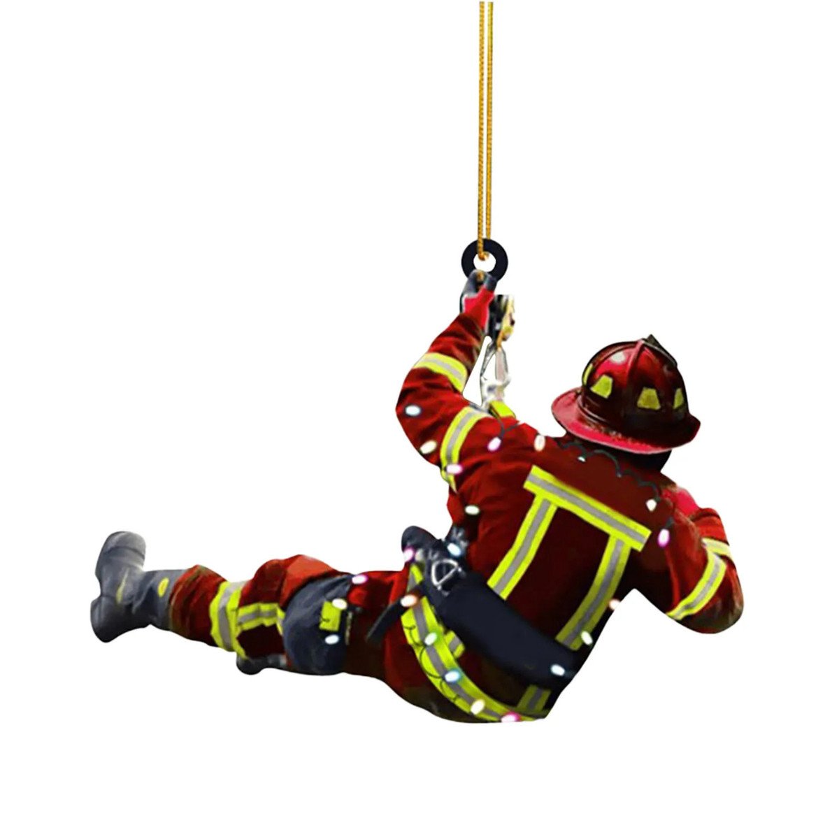 Christmas Fireman Ornaments Christmas Tree Firefighter 2d Acrylic Hanging Ornaments Fireman Figurines Party Favors Decorations