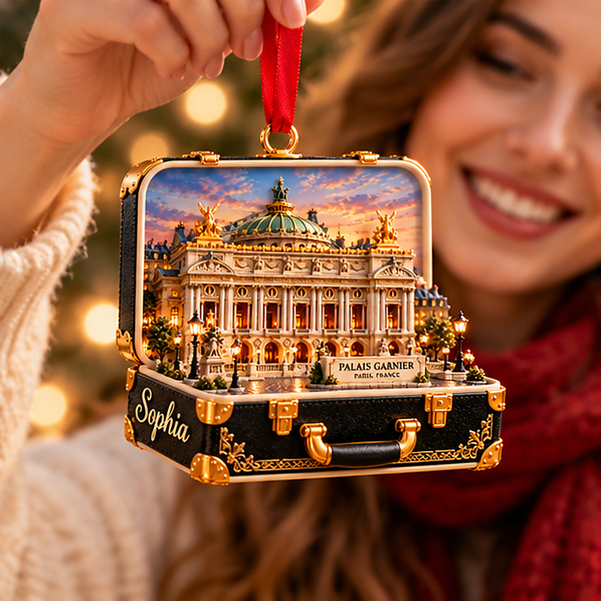 Personalized Palais Garnier Paris 3D Suitcase Christmas Ornament, Custom Name Paris Opera House Travel Keepsake, France Vacation Souvenir Gift 2e0cd251-734f-44d3-8a04-a441e52a4e1b-palais_garnier_04_happy_recipient_1200.png