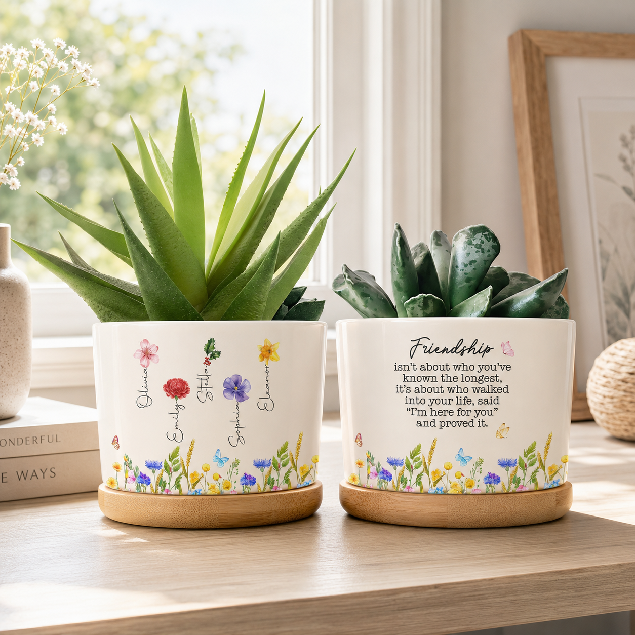 Friendship Walked Into Your Life, Personalized Ceramic Plant Pot, Gift For Besties and Flower Lovers 2e1608a4-a402-4e35-be9f-1d139c6f5f3e-banner-1.png