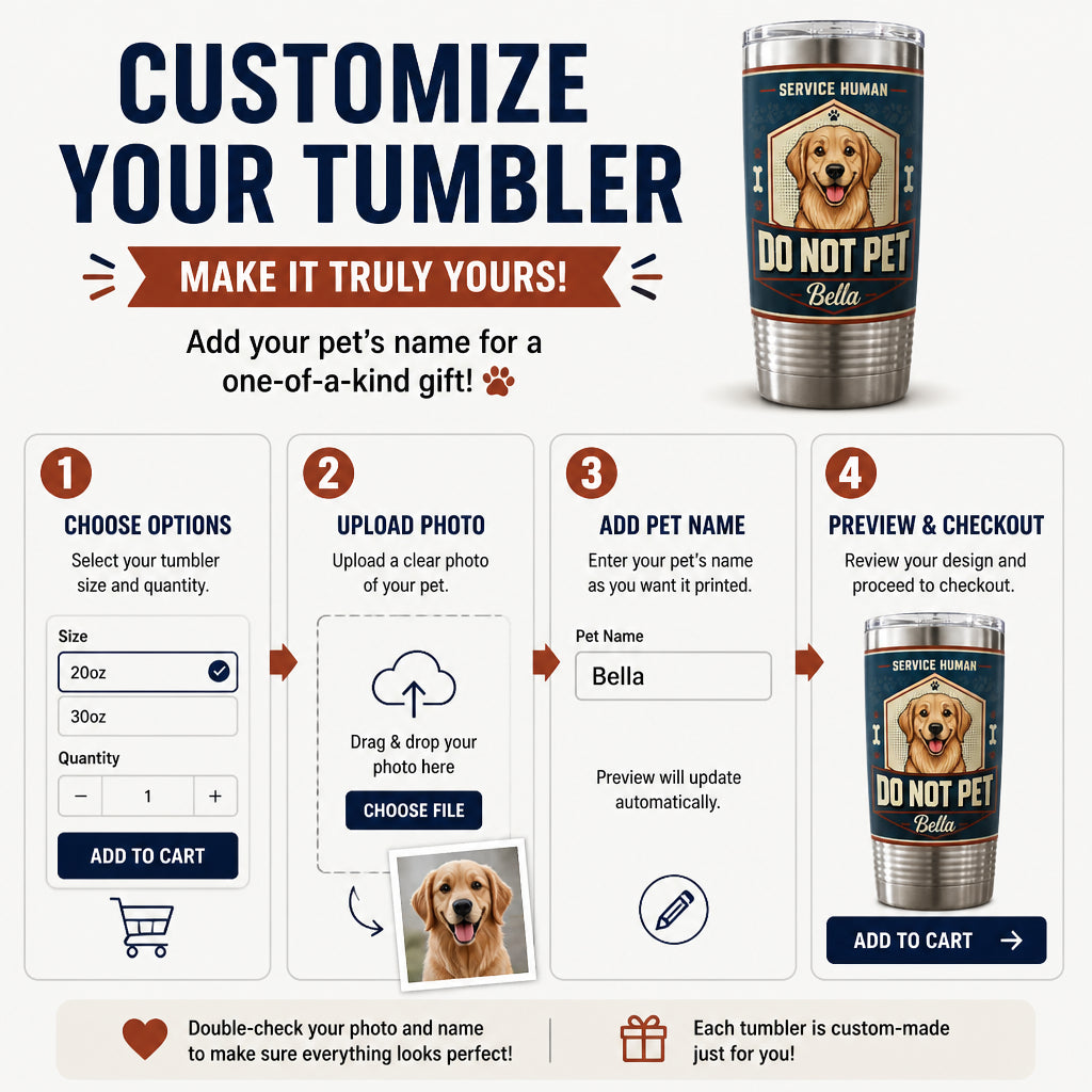 Service Human Do Not Pet — Custom Pet Portrait Tumbler - Personalized Tumbler 2e27b0dd-fb66-4cc2-b7c7-47f69ac627dd.jpg