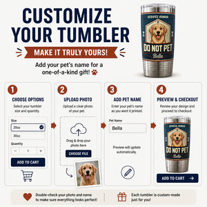 Service Human Do Not Pet — Custom Pet Portrait Tumbler - Personalized Tumbler 2e27b0dd-fb66-4cc2-b7c7-47f69ac627dd.jpg