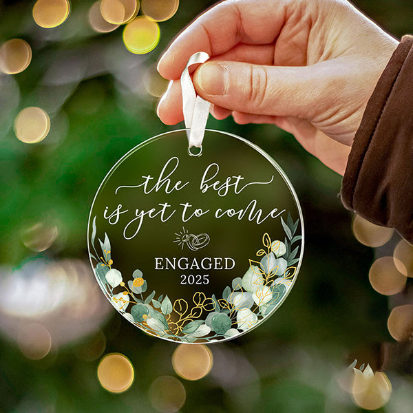 Engagement Gifts for Couples - Engagement Gifts for Newly Engaged Couples, Bride to Be, Women, Fiance, Her - Just Engaged Gift, First Christmas Ornament 2025 Party Decoration - Acrylic Ornament