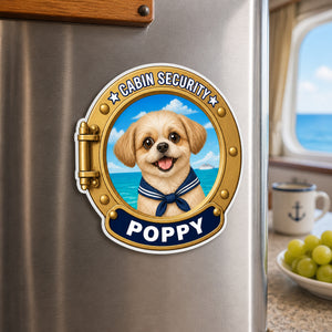 Cruise Cabin Security Pet Badge Magnet – Custom Photo & Name - Personalized Custom Shape Fridge Magnet 2e2daca2-83a5-4ef8-80b2-1b56c2777421.jpg
