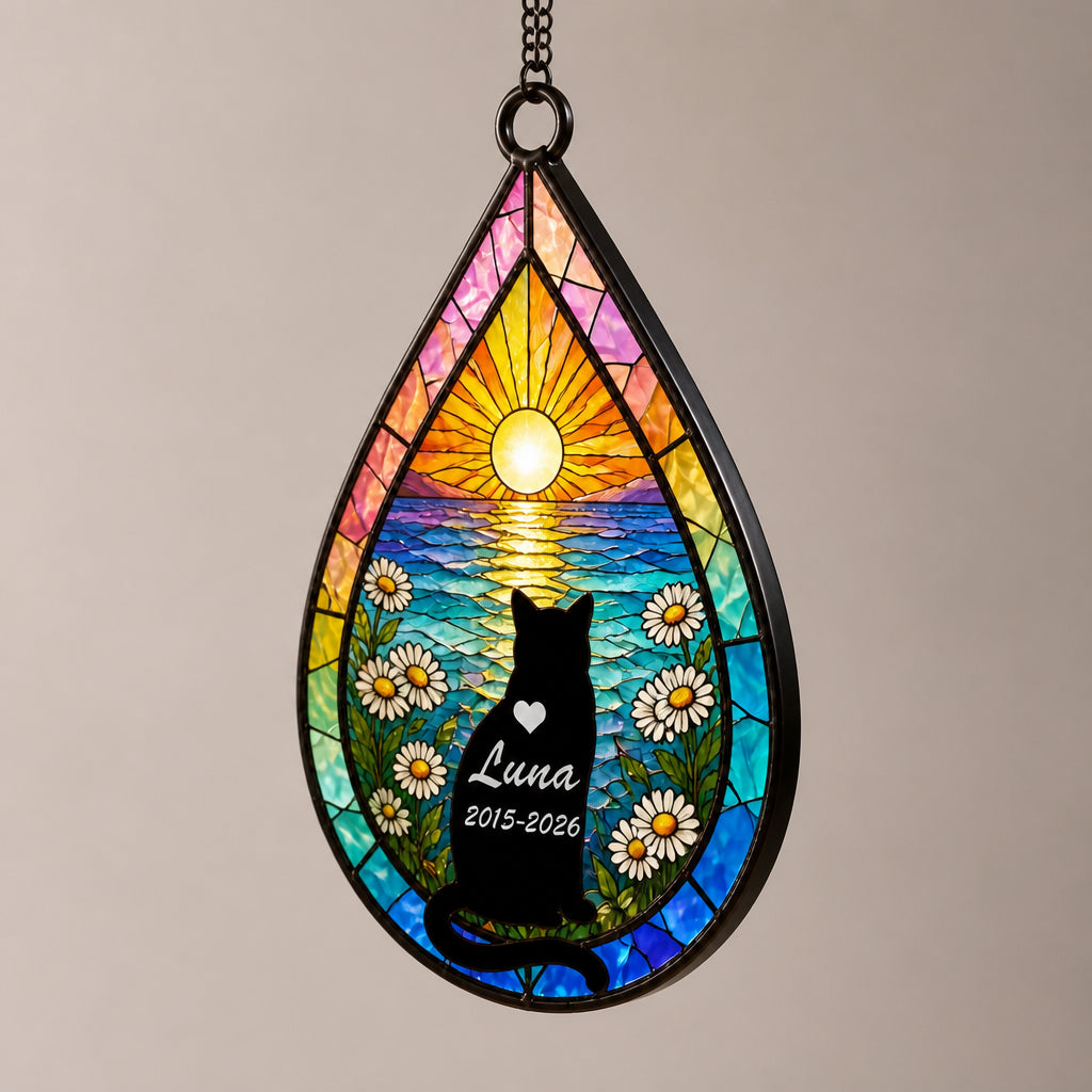 Personalized Cat Memorial Stained-Glass Suncatcher (Name & Years) - Personalized Suncatcher Stained Glass 2e391a43-c61f-4354-aab7-55d688951f98.jpg