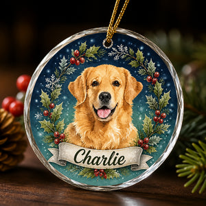 Custom Pet Portrait Crystal Ornament – Winter Wreath - Personalized Crystal Ornament 2e4a40c2-3de2-48e0-8a45-7f559547b278.jpg