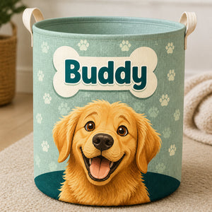 Custom Pet Name Storage Bag – Paw Print Dog Portrait - Personalized Storage Bag 2e5c48f8-4c78-454e-adc7-b1628908f69e.jpg