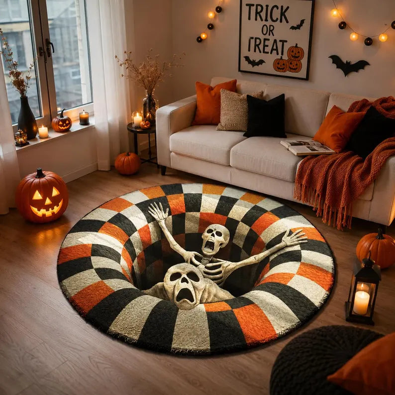 3D Skeleton Halloween Rug, Round Spooky Area Rug, Optical Illusion Floor Mat, Creepy Halloween Decor, Horror Rug 2e5e780e-c0d3-49b7-a1a3-4fce100d4195-cghgghgfgfg-3-.webp