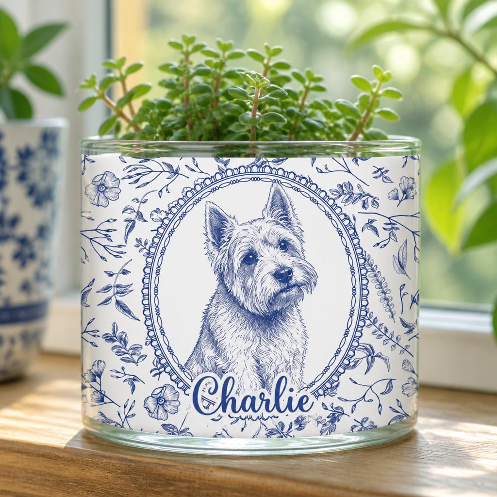 Custom Pet Portrait Plant Pot – Botanical Wreath Edition - Personalized Mini Glass Plant Pot 2e6137b6-0517-4d1d-9623-07faf22c6509.png