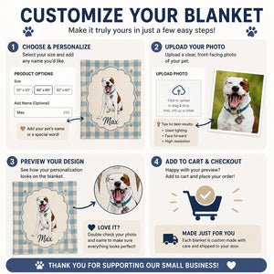Custom Pet Portrait Blanket – Scalloped Frame Gingham - Personalized Blanket 2e7df81e-4db7-4bba-abb0-c788899beffe.jpg