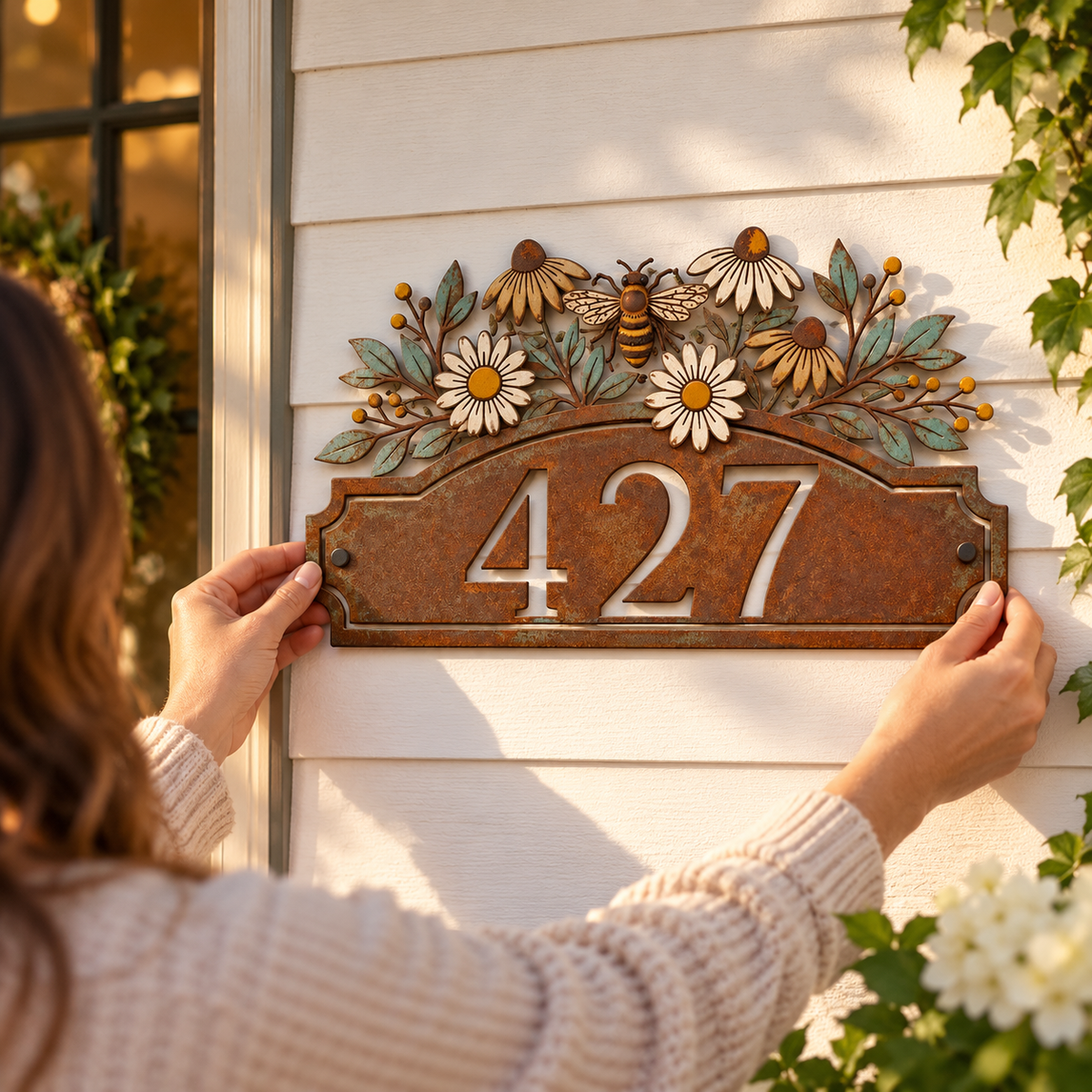 Custom Floral Address Sign, Personalized Metal House Number Plaque, Bee Flower Outdoor Wall Decor, Address Plaque,Housewarming Gift 2e89e335-0ba3-4d65-a1e0-7d39d7f53345-0f68e3a2-6fa7-458f-8389-61b7788ffea4.png