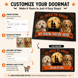 Halloween Pet Photo Doormat - No Need To Knock - Personalized Doormat 2e949675-c89f-4b97-bda7-62125fea373c.jpg