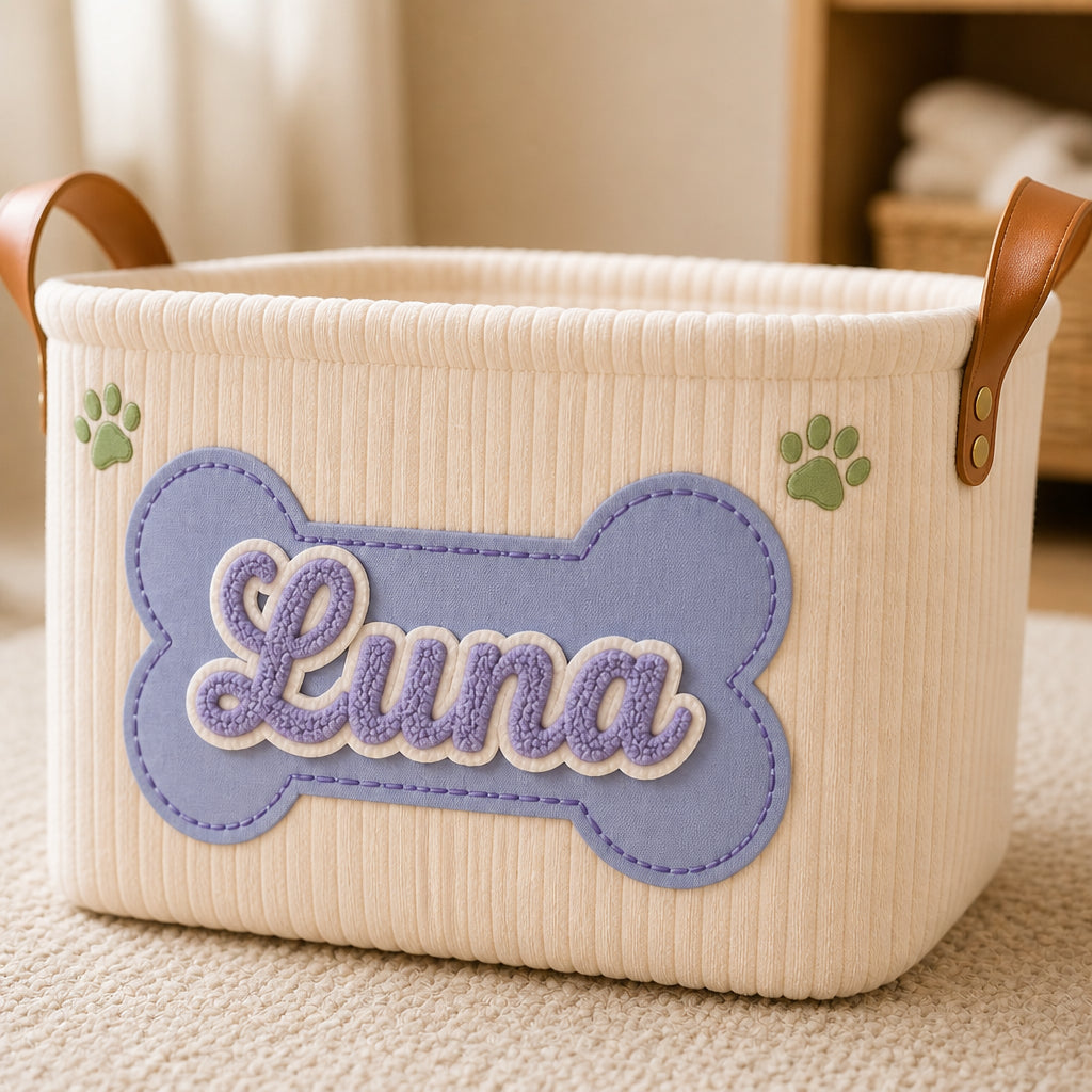 Personalized Dog Toy Storage Bag – Faux Chenille Name - Personalized Storage Bag 2e9a3ead-d44d-409a-b1f0-b69ea4162dab.jpg
