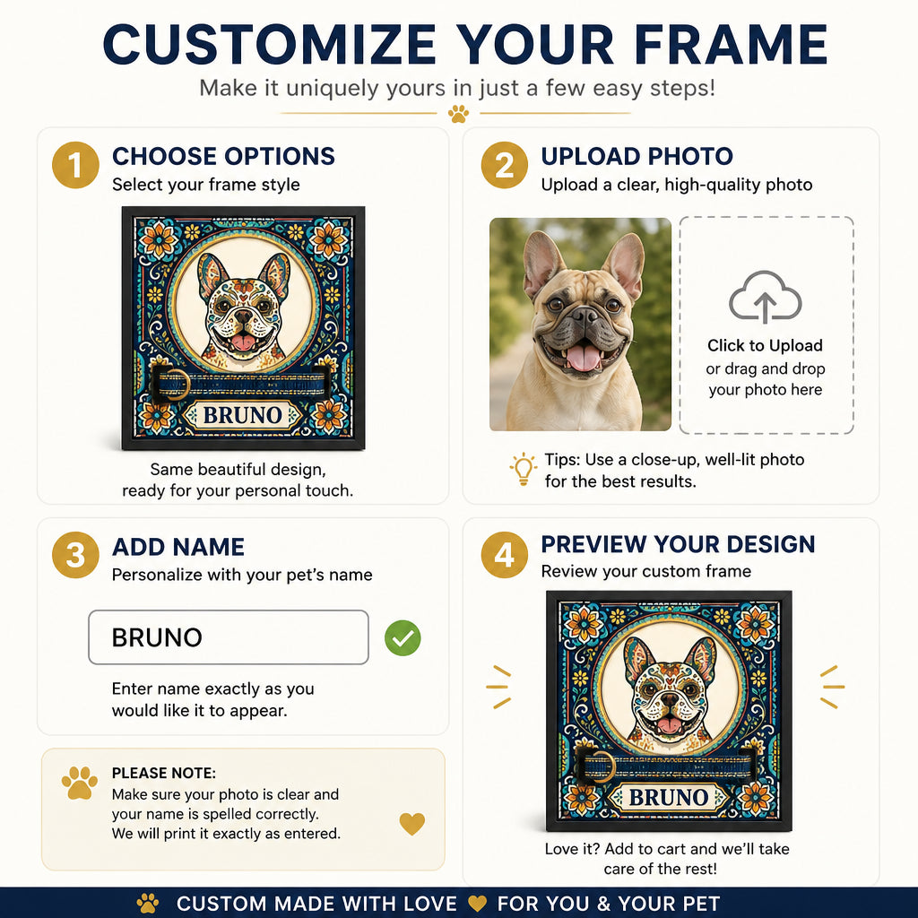 Custom Sugar‑Skull Pet Portrait Collar Frame — Talavera Edition - Personalized Picture Frame 2ea2d1cc-df27-4ced-873d-b8ee34b55295.jpg