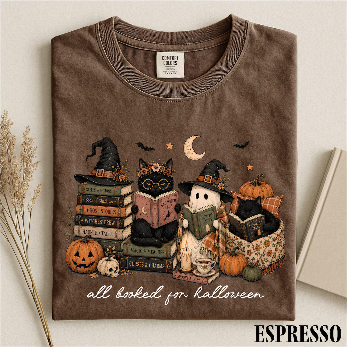 All Booked For Halloween Shirt, Funny Pumpkin Owl Book Cartoon Graphic Tee, Spooky Retro Humor Top, October Haunted Gift Shirt 2eaff674-54aa-493e-995f-560050f94e50-5_converted.png