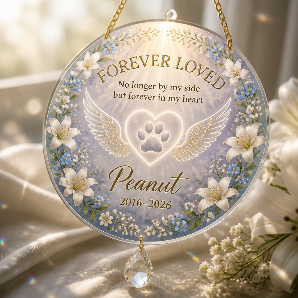 Forever Loved Pet Memorial Canvas – Name & Years - Personalized 1 Layered Suncatcher with Charm 2ec33413-e60a-4ff3-898c-93a174250245.jpg