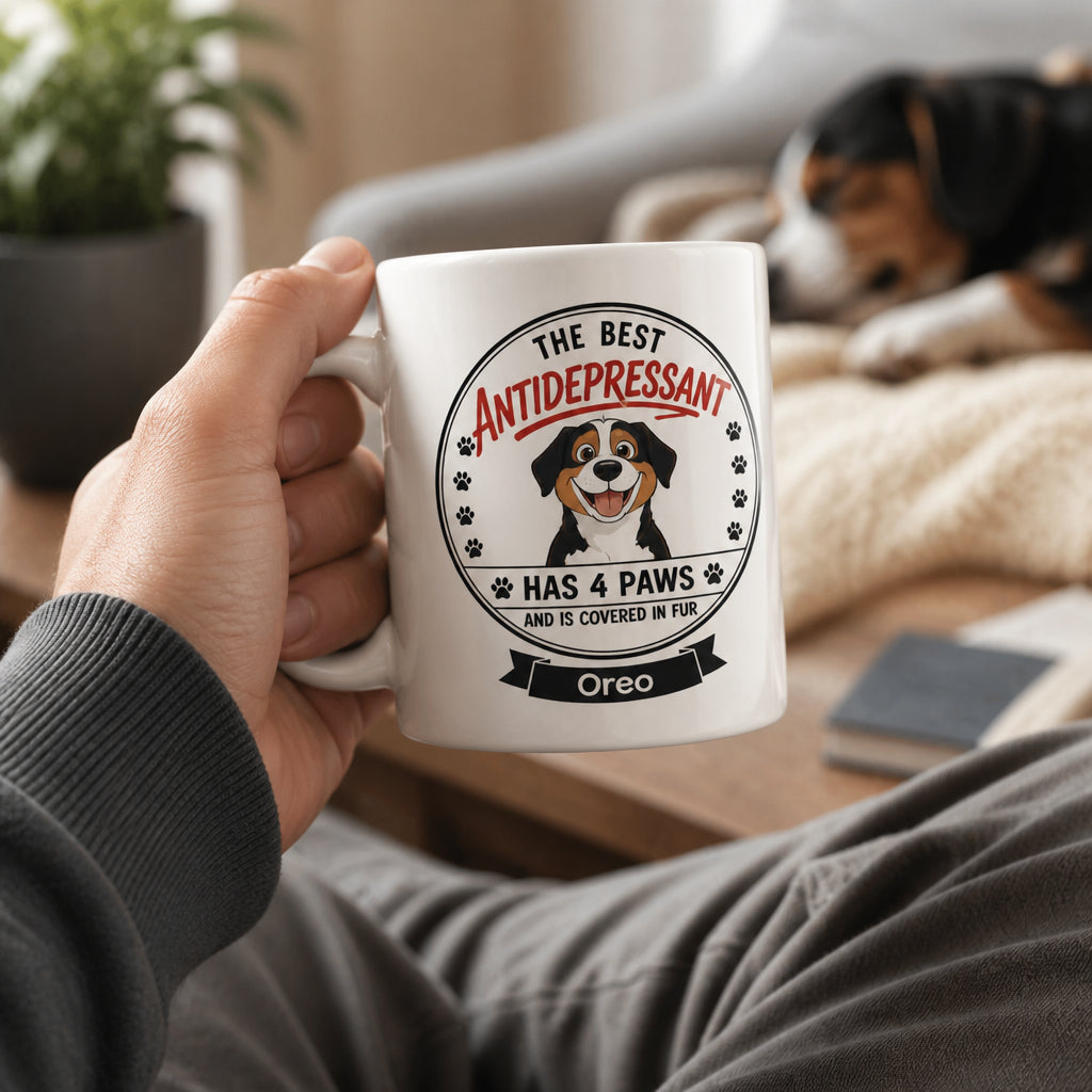 Best Antidepressant Has 4 Paws – Personalized Dog Name Mug - Personalized Mug 2ef597f3-fb85-4195-bc9a-4539a536b0be.jpg