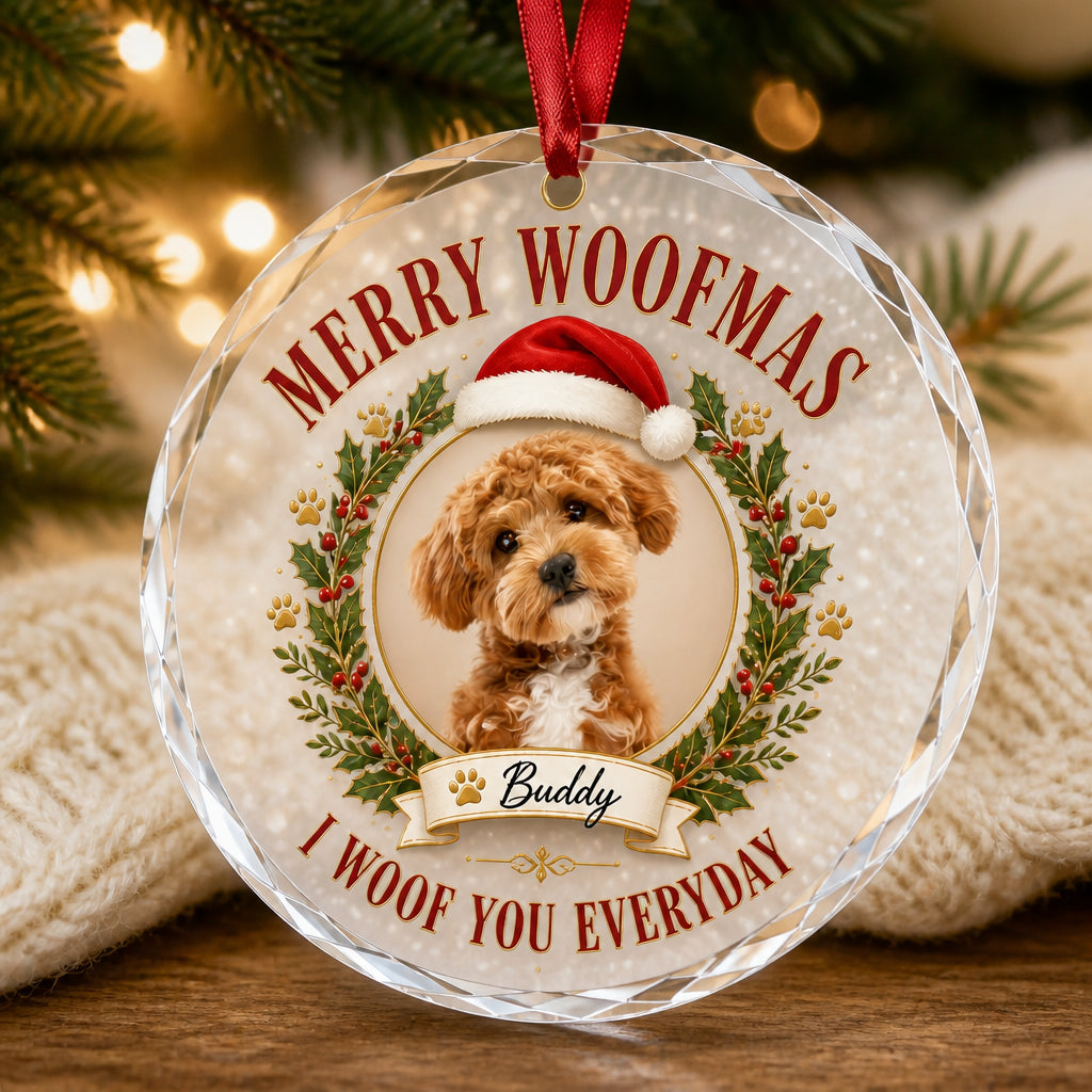 Merry Woofmas Pet Photo Crystal Ornament - Personalized Crystal Ornament 2f10e2a7-d88a-4f12-bdec-4f4344e4768a.jpg