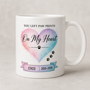 Pet Memorial Mug - You Left Paw Prints On My Heart (Name + Years) - Personalized Mug 2f19b9ab-569a-404c-a583-f0c52f00fb90.jpg