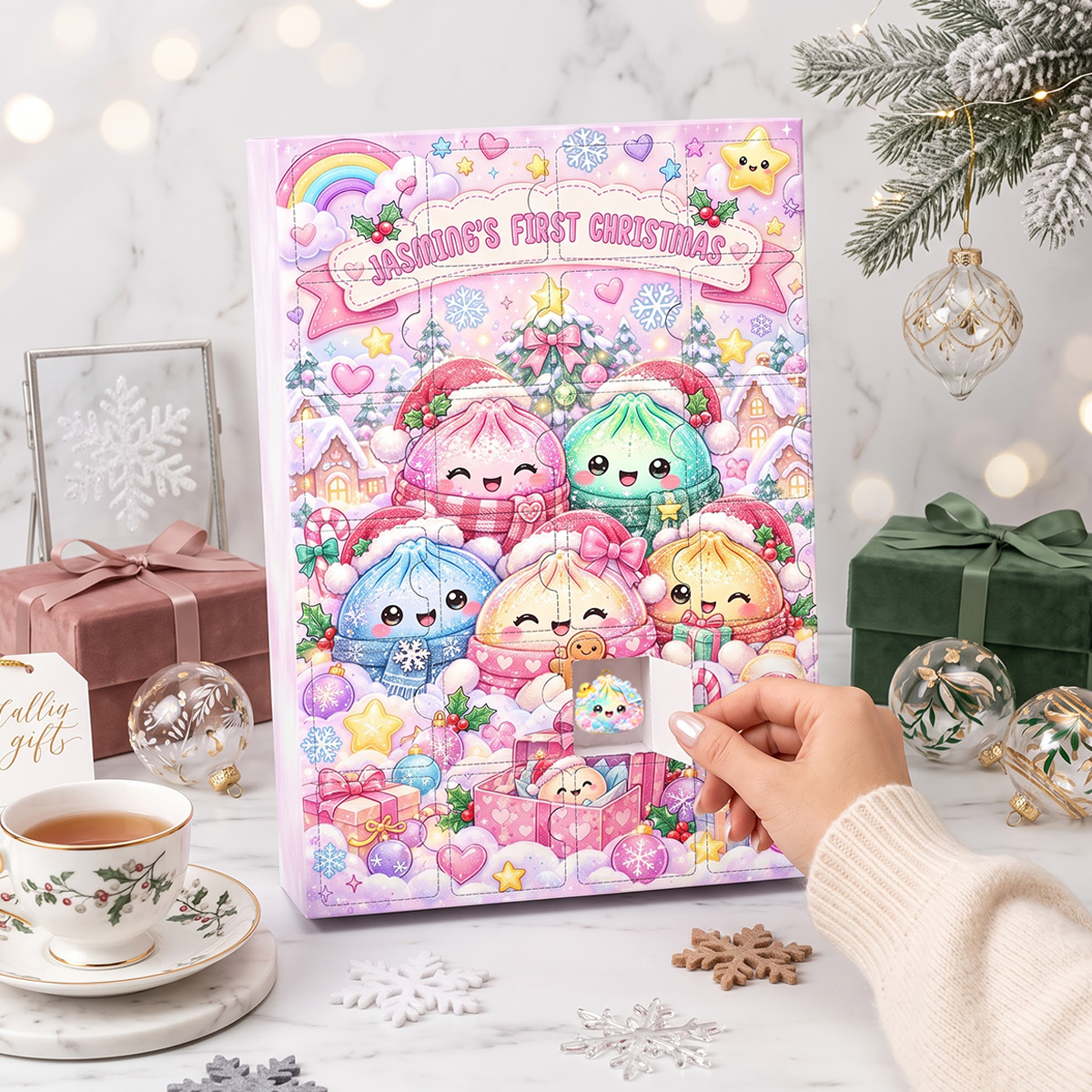 Dumpling First Christmas Advent Calendar 2026 - 24 Day Spirits Countdown, Acrylic Charms Blind Box - Gift For Family 2f220579-fcd0-49d8-bd4b-f0157ee89aba-MOCKUP-8.png
