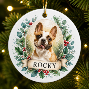 Custom Watercolor Pet Portrait Ornament with Name - Personalized Aluminum Ornament 2f2860df-04ed-47c2-8a7a-86f0b079fcc3.png