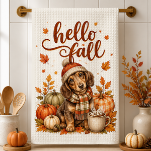 Hello Fall Custom Pet Portrait Kitchen Towel - Personalized Kitchen Towel 2f29403b-e2f5-4889-bdc4-7dc0cf7e4ff7.png