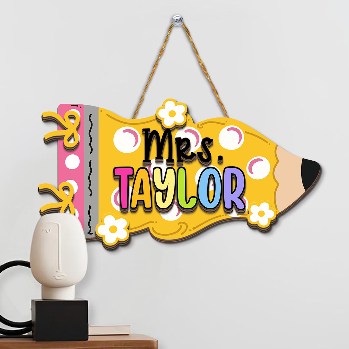 Personalized Teacher 3D Pennant Door Sign, Custom Teacher Name Door Hanging, Back To School Gift, New Teacher Gift, Class Welcome Sign 2f2d1aee-0138-44fc-b092-1c406c74a2da-2_converted.png
