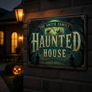 Personalized Haunted House Metal Sign – Family Name - Personalized Cut Metal Sign UV Printed 2f344794-4e1d-481c-9f35-9fabd79f5f87.jpg