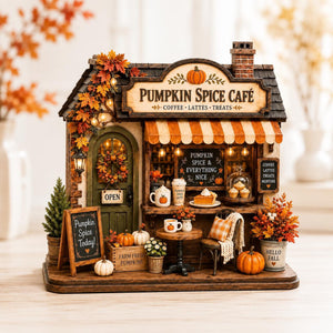 Personalized Autumn Coffee Shop Wooden Block, Custom Fall Café Shelf Decor, Rustic Harvest Village House, Cozy Thanksgiving Gift 2f40d0e4-32db-48db-a971-52ff94442872-7.jpg