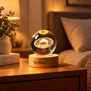 Personalized Solar System Night Light, Crystal Ball Lamp, Galaxy Globe, Astronomy Gift, Space Lover Gift, Bedroom Decor, Gift For Her