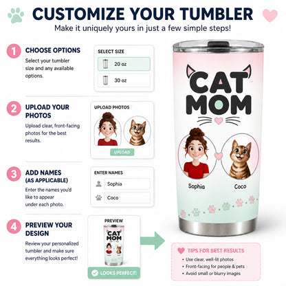 Cat Mom Personalized Photo Portrait Tumbler - Personalized Tumbler 2f4dffc2-5024-4192-8caa-d7d2469e282a.jpg