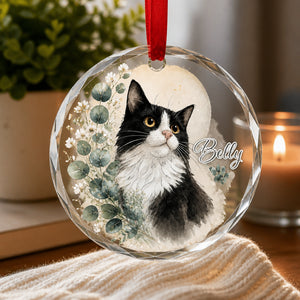 Custom Cat Portrait Crystal Ornament with Botanical Wreath - Personalized Crystal Ornament 2f6ce273-3368-46e7-ab7b-8901274626c0.jpg