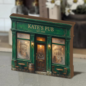 Personalized Irish Pub 2D FLAT Wooden Block Decor, Custom Pub Name Shelf Sign, Green Bar Book Nook Style, Irish Home Decor Gift 2f87f965-309b-4df0-9d5c-29f99e1b1f1f-2.png