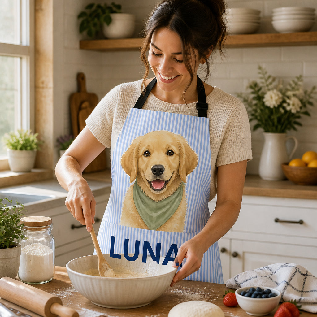 Custom Pet Portrait Apron with Name – Vintage Cameo Gingham - Personalized Apron 2f924365-ee35-4d83-a047-58daebdbd84a.jpg