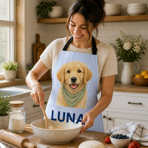 Custom Pet Portrait Apron with Name – Vintage Cameo Gingham - Personalized Apron 2f924365-ee35-4d83-a047-58daebdbd84a.jpg