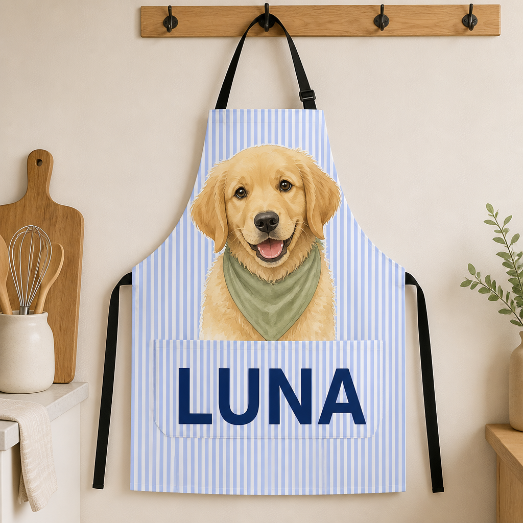 Custom Pet Portrait Apron with Name – Vintage Cameo Gingham - Personalized Apron 2fbb372d-a6cb-471b-bdf4-52db8b2e347e.png