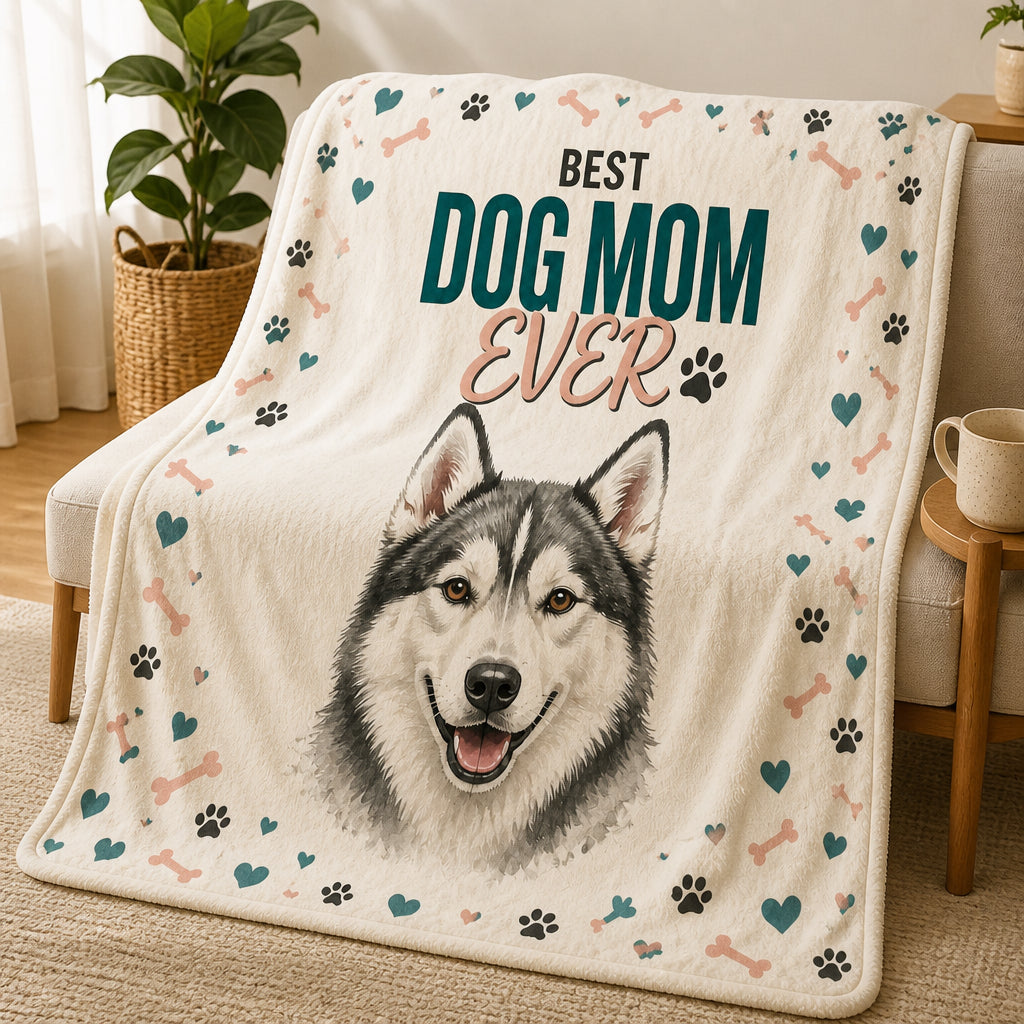 Best Dog Mom Ever Husky Hearts Throw Blanket - Blanket 2fd655c3-fd86-4db1-b23c-91e7b26b508b.jpg