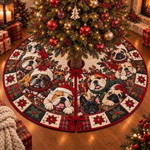 Quilted Bulldog Christmas Tree Skirt – Festive Bulldog Design with Holly & Red Bows, Cozy Holiday Decor, Christmas Gift for Dog Lovers 2fde9881-f686-4129-80fb-e4af6c052962-2.jpg